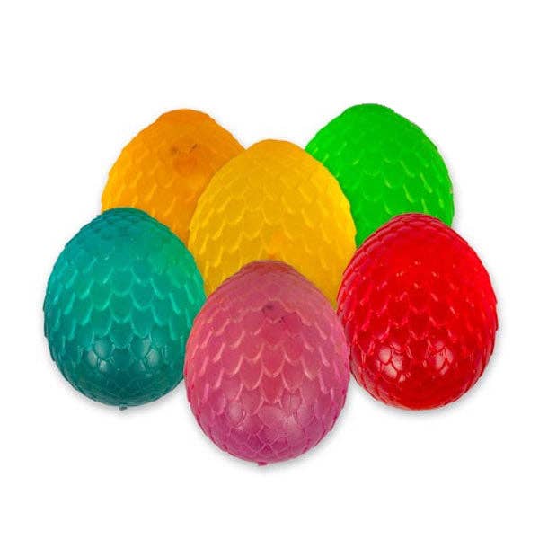Set of colorful textured dragon eggs on a white background.